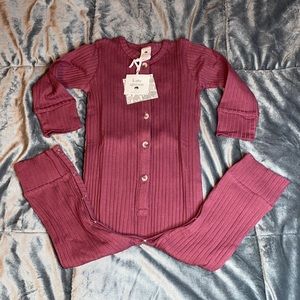 NEW Kate Quinn ribbed long sleeve button down Union suit
